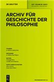 Archiv fur Geschichte der Philosophie《哲学史档案》