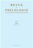 REVUE DE PHILOLOGIE DE LITTERATURE ET D HISTOIRE ANCIENNES 《古代语文学,文学和历史期刊》