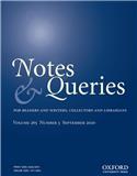 Notes & Queries（或：NOTES AND QUERIES）《按语和征询》