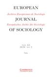 European Journal of Sociology / Archives Européennes de Sociologie（或：ARCHIVES EUROPEENNES DE SOCIOLOGIE）《欧洲社会学杂志》