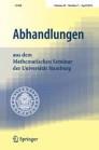 Abhandlungen aus dem Mathematischen Seminar der Universität Hamburg（或：ABHANDLUNGEN AUS DEM MATHEMATISCHEN SEMINAR DER UNIVERSITAT HAMBURG）《汉堡大学数学讨论会论文集》